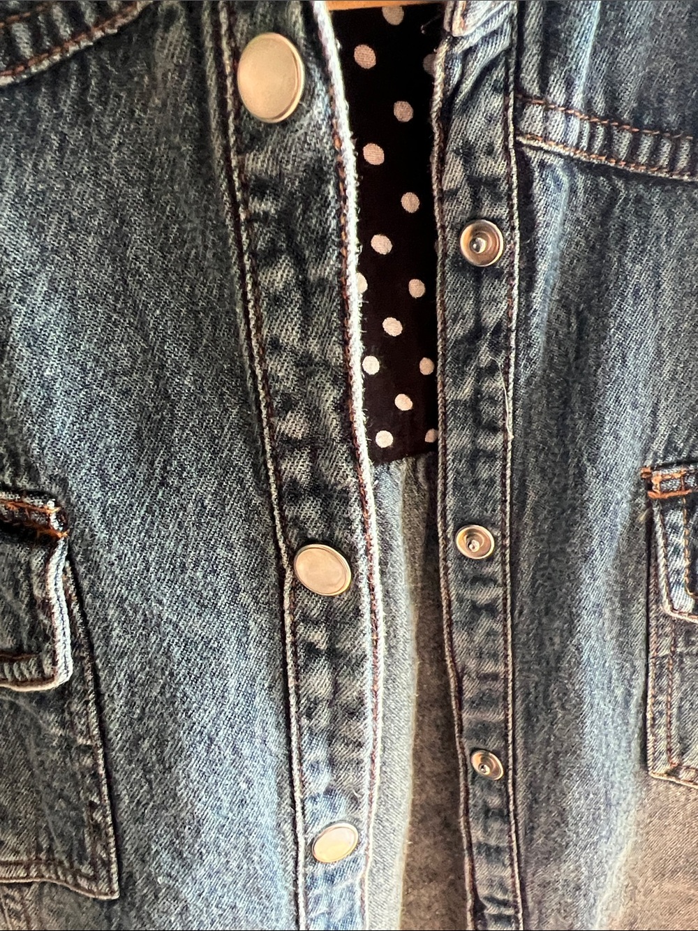O'Neill Denim π― cotton snap button up size Small embroidered back π - Picture 8 of 10
